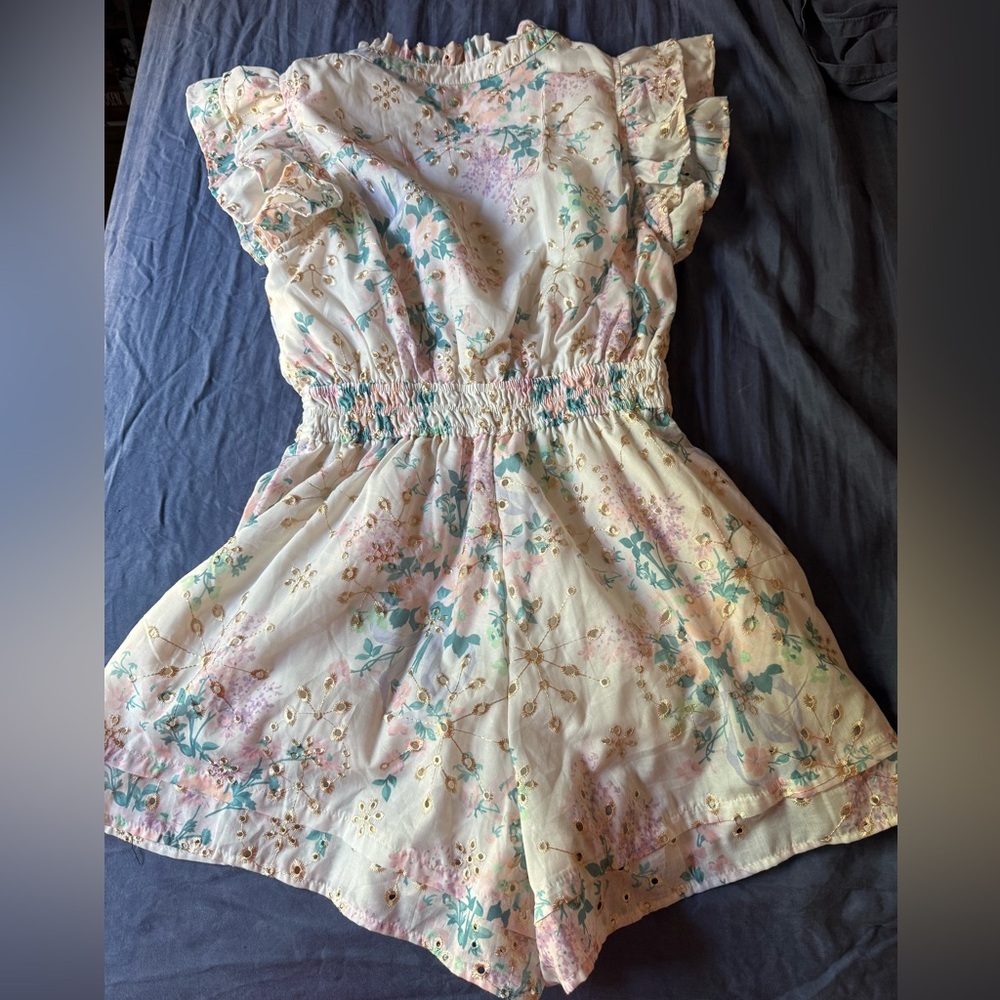 Floral Ruffle Sleeve Romper - Picture 3 of 3